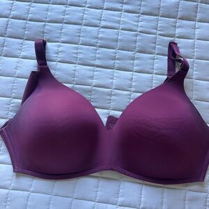 Women's wine colored wireless bra
